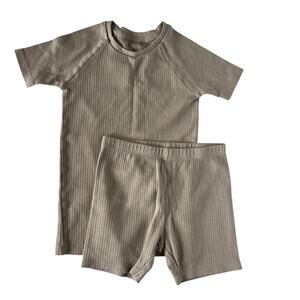 Colored Organics rib short Jammies - dove